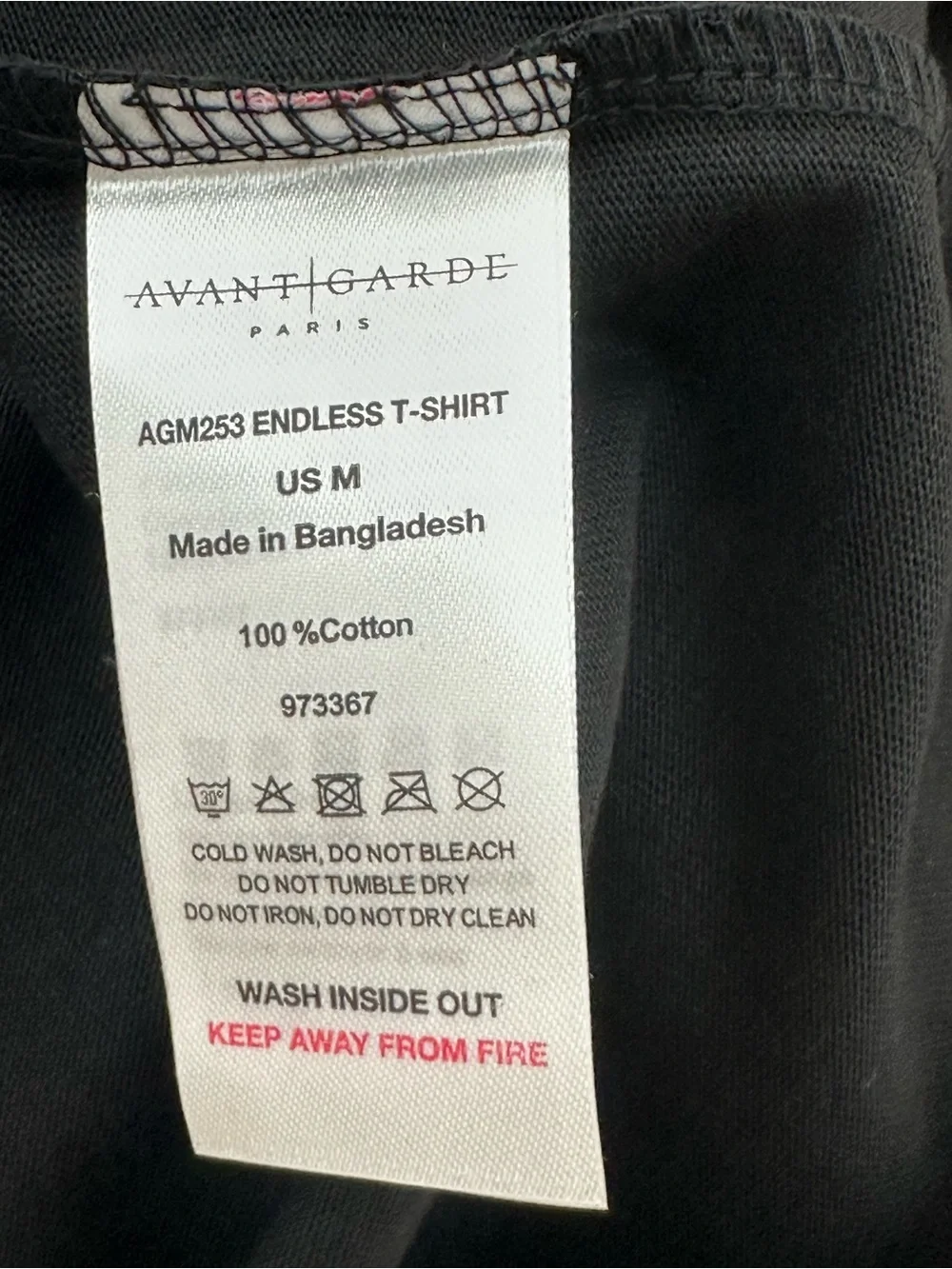 Avant Garde Paris Endless Graphic T-Shirt Black Size M - Picture 4 of 4